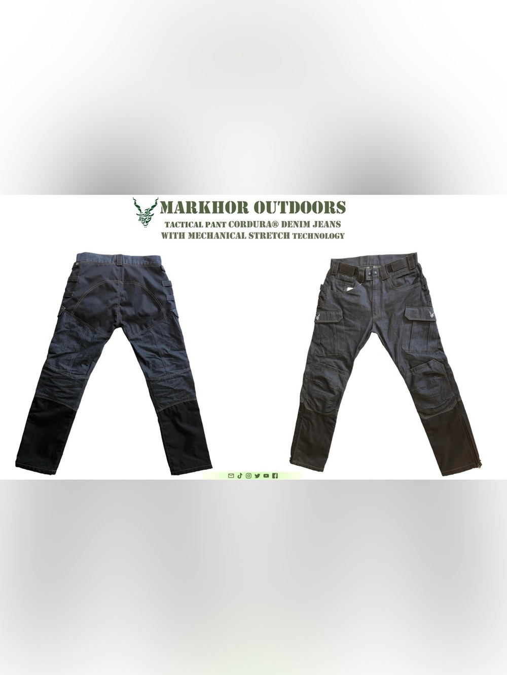 Men’s Denim+Cordura Tactical Pants - Dark Blue/Black